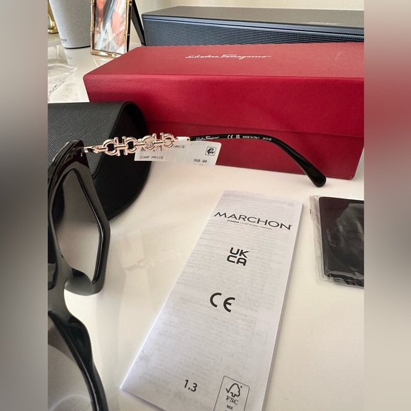 SALVATORE FERRAGAMO Gancini 51MM Rectangle Sunglasses - Picture 13 of 15